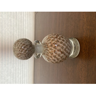 VTG MURANO White/Gold Aventurine Perfume Bottle W/STOPPER & Bubbles 7.25"H