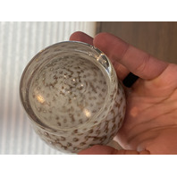 VTG MURANO White/Gold Aventurine Perfume Bottle W/STOPPER & Bubbles 7.25"H