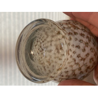 VTG MURANO White/Gold Aventurine Perfume Bottle W/STOPPER & Bubbles 7.25"H