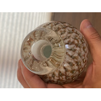 VTG MURANO White/Gold Aventurine Perfume Bottle W/STOPPER & Bubbles 7.25"H