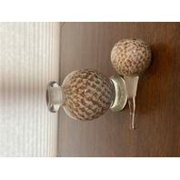 VTG MURANO White/Gold Aventurine Perfume Bottle W/STOPPER & Bubbles 7.25"H