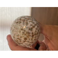 VTG MURANO White/Gold Aventurine Perfume Bottle W/STOPPER & Bubbles 7.25"H