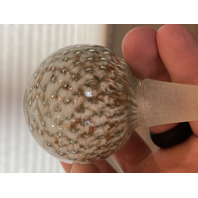 VTG MURANO White/Gold Aventurine Perfume Bottle W/STOPPER & Bubbles 7.25"H