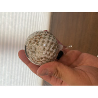 VTG MURANO White/Gold Aventurine Perfume Bottle W/STOPPER & Bubbles 7.25"H