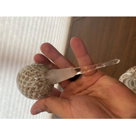 VTG MURANO White/Gold Aventurine Perfume Bottle W/STOPPER & Bubbles 7.25"H