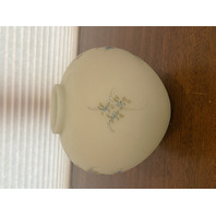 VTG FENTON HAND PAINTED Blue Roses On Satin Glass Ginger Jar Base 6"H