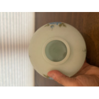 VTG FENTON HAND PAINTED Blue Roses On Satin Glass Ginger Jar Base 6"H