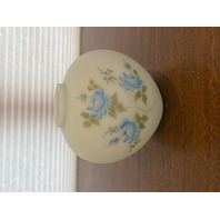 VTG FENTON HAND PAINTED Blue Roses On Satin Glass Ginger Jar Base 6"H