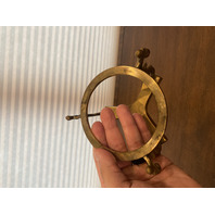 FENTON Red Regency Rose Bowl/Candle Holder W/Brass Stand & LABEL 6.25"H