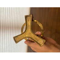 FENTON Red Regency Rose Bowl/Candle Holder W/Brass Stand & LABEL 6.25"H