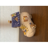 VTG 1986 Fitz & Floyd Porcelain OLD WOMAN WHO LIVED IN A SHOE Cookie Jar 9.75"H