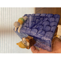 VTG 1986 Fitz & Floyd Porcelain OLD WOMAN WHO LIVED IN A SHOE Cookie Jar 9.75"H