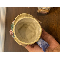 VTG Fitz & Floyd Hydrangea Bear Ceramic Teapot & Mug 7.75"H, 4.25"H