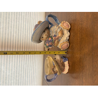 VTG Fitz & Floyd Hydrangea Bear Ceramic Teapot & Mug 7.75"H, 4.25"H