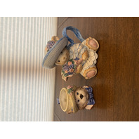 VTG Fitz & Floyd Hydrangea Bear Ceramic Teapot & Mug 7.75"H, 4.25"H