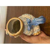 VTG Fitz & Floyd Hydrangea Bear Ceramic Teapot & Mug 7.75"H, 4.25"H