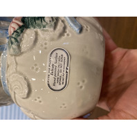 VTG 1993 Fitz & Floyd Ribbons & Flowers 35 Oz Ceramic Lidded Teapot 7.5"L