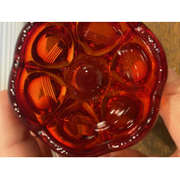 VTG FENTON Amberina BARRED & OVAL Toothpick Holder 3.25"H