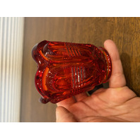 VTG FENTON Amberina BARRED & OVAL Toothpick Holder 3.25"H