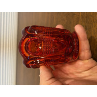 VTG FENTON Amberina BARRED & OVAL Toothpick Holder 3.25"H