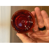 VTG FENTON Amberina BARRED & OVAL Toothpick Holder 3.25"H