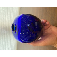 VTG Cobalt Blue Hand Blown Art Glass Vase 5.5"H