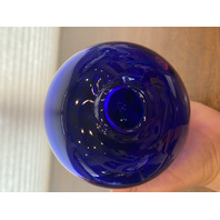 VTG Cobalt Blue Hand Blown Art Glass Vase 5.5"H