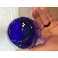 VTG Cobalt Blue Hand Blown Art Glass Vase 5.5"H