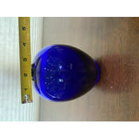 VTG Cobalt Blue Hand Blown Art Glass Vase 5.5"H