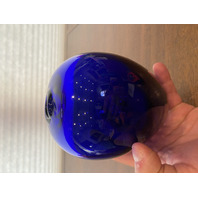 VTG Cobalt Blue Hand Blown Art Glass Vase 5.5"H