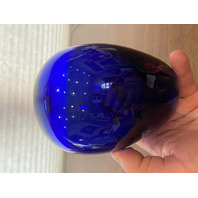 VTG Cobalt Blue Hand Blown Art Glass Vase 5.5"H