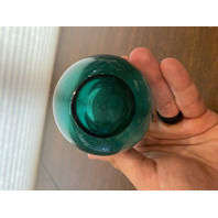 VTG Green Sommerso Tear Drop Style Art Glass Vase 9"H