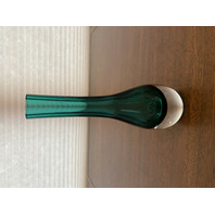 VTG Green Sommerso Tear Drop Style Art Glass Vase 9"H