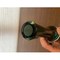 VTG Green Sommerso Tear Drop Style Art Glass Vase 9"H