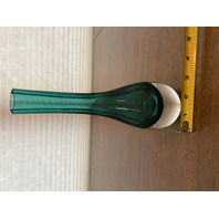 VTG Green Sommerso Tear Drop Style Art Glass Vase 9"H