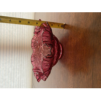 VTG FENTON Cranberry JACQUELINE Art Glass Ruffled Rim Bowl 8.75"W