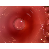 VTG FENTON Silver Crest PEACH BLOW Ruffled Rim Art Glass Vase 3.5"H