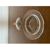 VTG Clear Fostoria FAIRFAX Lidded Glass Butter Dish 3.5"H