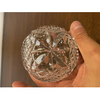 WATERFORD Cut Crystal Open Base Dome Shaped Paperweight, SIGNED 2.5"H
