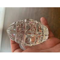 Sullivans Crystal Stars & Circles Egg Shaped Paperweight W/LABEL 3.5"H POLAND