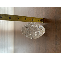 Sullivans Crystal Stars & Circles Egg Shaped Paperweight W/LABEL 3.5"H POLAND