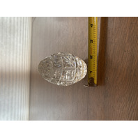 Sullivans Crystal Stars & Circles Egg Shaped Paperweight W/LABEL 3.5"H POLAND