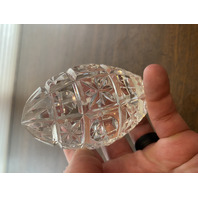 Sullivans Crystal Stars & Circles Egg Shaped Paperweight W/LABEL 3.5"H POLAND