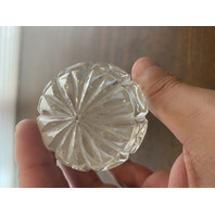 Sullivans Crystal Stars & Circles Egg Shaped Paperweight W/LABEL 3.5"H POLAND