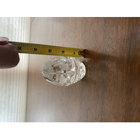 VTG Crystal Floral Etched Egg Shaped Paperweight 3.5"H
