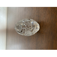 VTG Crystal Floral Etched Egg Shaped Paperweight 3.5"H