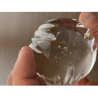 VTG Rogaska Crystal Fan Pattern Egg Shaped Paperweight 3.25"H MARKED