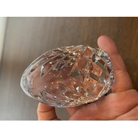 VTG Rogaska Crystal Fan Pattern Egg Shaped Paperweight 3.25"H MARKED