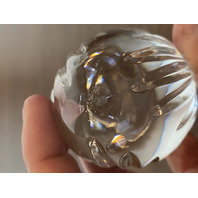 VTG Rogaska Crystal Fan Pattern Egg Shaped Paperweight 3.25"H MARKED