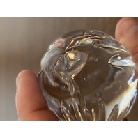 VTG Rogaska Crystal Fan Pattern Egg Shaped Paperweight 3.25"H MARKED